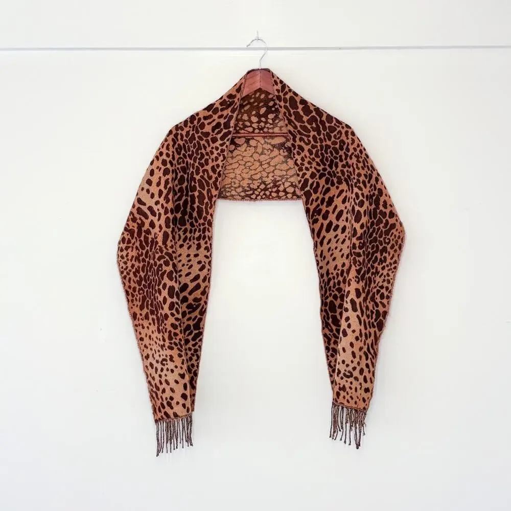Angela & William Leopard Print Scarf Winter Cashmere Feel Scarf Warm Long